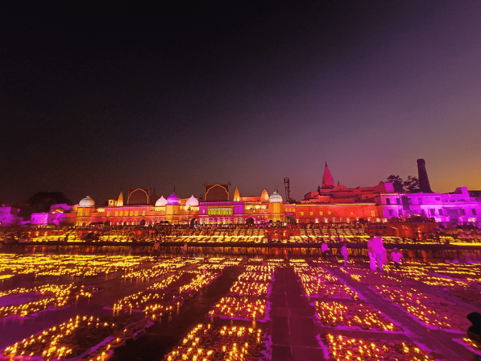 Diwali celebrations across religions in India with illuminated temples and shared cultural traditions