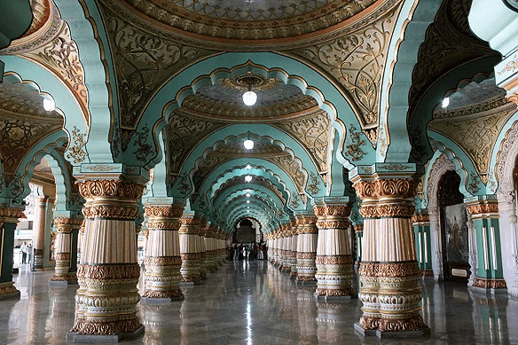 Stone built Mysore Palace symbolizing resilience after devastating fire