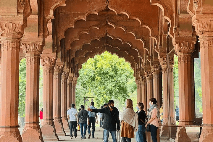 Designated gates organizing crowd movement inside monument