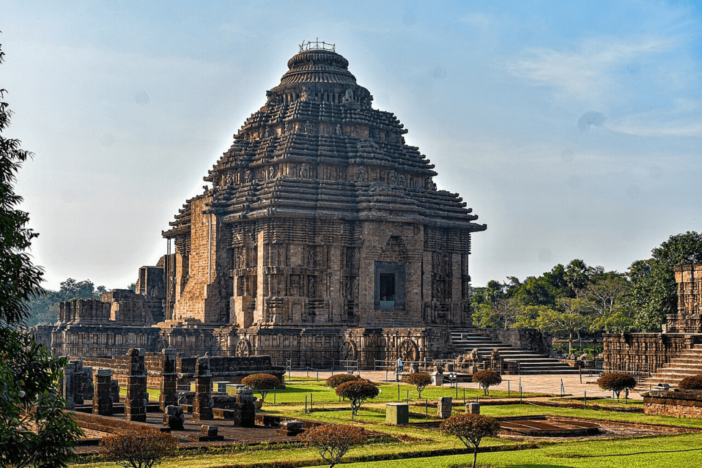 Sunrise illumination on Konark Sun Temple revealing divine craftsmanship and sacred alignment
