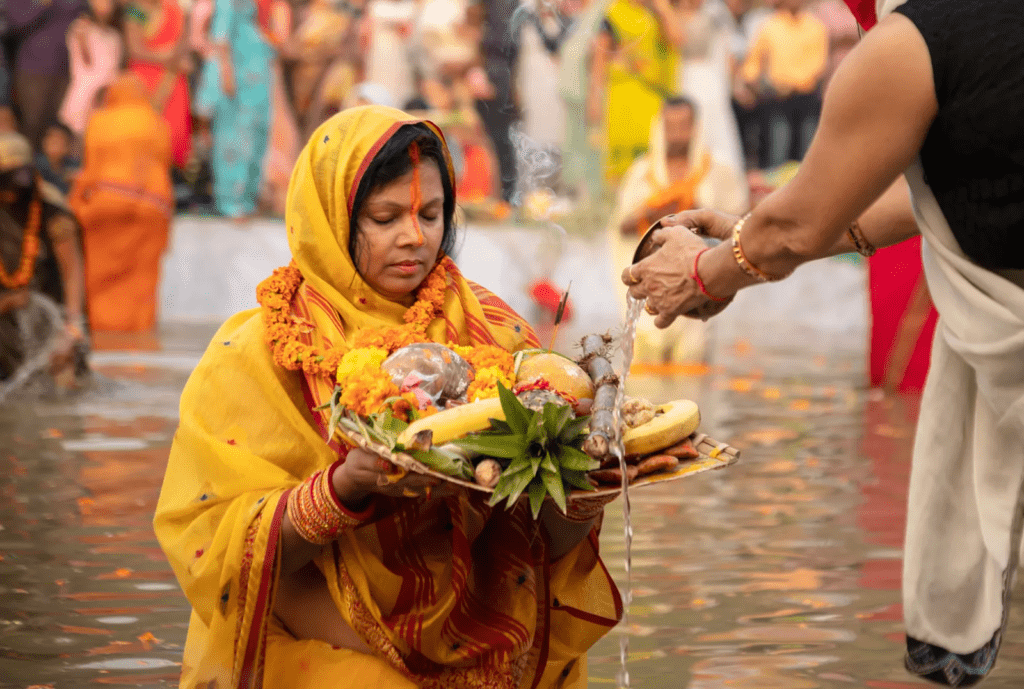 Women leading Chhath Puja rituals showcasing cultural and spiritual empowerment