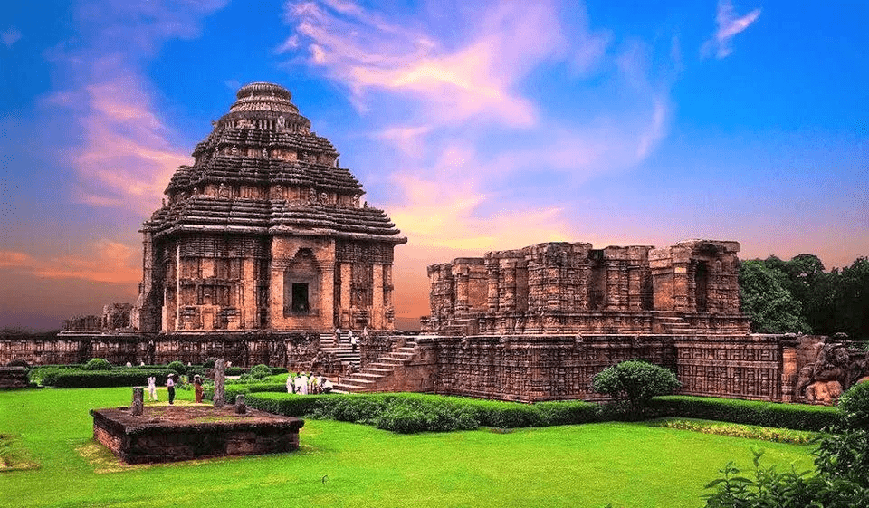 Photographic perspective capturing scale and artistry of Konark Temple