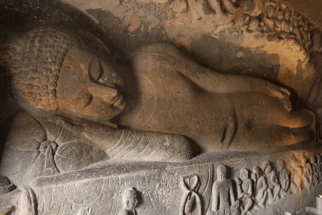 Ancient artistic process creating lifelike Buddhist imagery