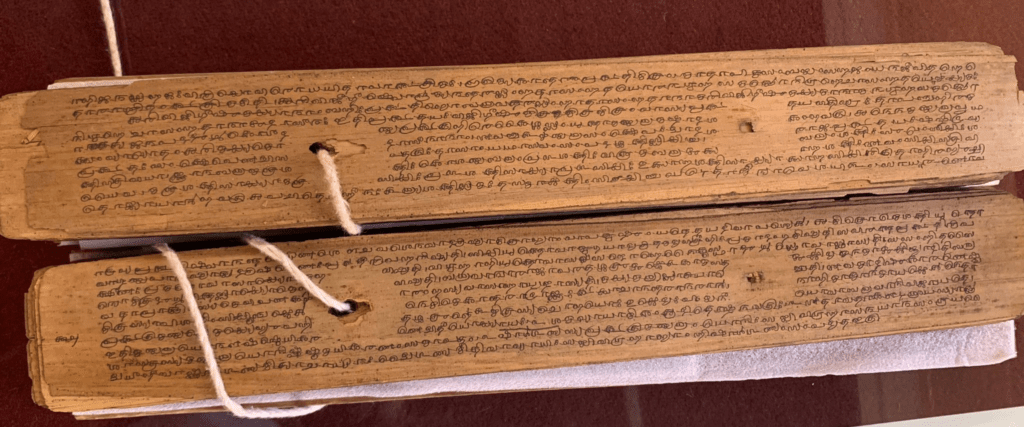Palm-leaf Arthashastra manuscript illustrating early Indian governance and gambling regulation principles